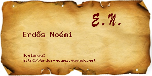 Erdős Noémi névjegykártya